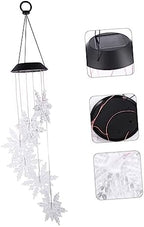 2pcs Color Changing Solar Led Snowflake Wind Chime Light for Decoration Wind Bell Light Holiday Present for Friends Family - Image 2