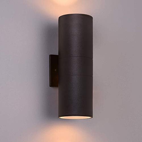 wowlite Outdoor Wall Sconce, Modern Up & Down Wall Light, Matte Black by wowlite