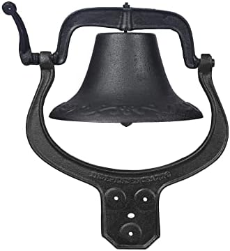17'' Large Cast Iron Dinner Bell, Farmhouse Hanging Bell for Outdoor Use by Lunanniu