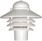 Solus Nautical Outdoor Post Top Light – Bollard Fixture for 3" Pole with LED Bulb, Black or White Finish, Non-Corrosive, Made in USA (White, Cool White (4000K), Single Pack) by Solus