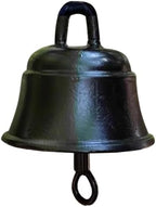 GTPBAO Front Door Iron Cast Hanging Bells, Antique Black Ringing Doorbell, Handcrafted Service Bell for Outdoor Garden Villa Cafe(Bell 12.5cm/4.9in) - Image 3