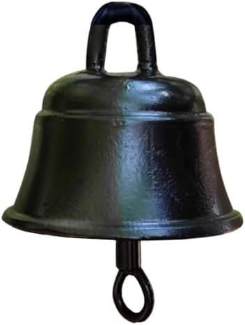 GTPBAO Front Door Iron Cast Hanging Bells, Antique Black Ringing Doorbell, Handcrafted Service Bell for Outdoor Garden Villa Cafe(Bell 12.5cm/4.9in) - Image 3