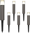 6PK Low Voltage Bollard Lights Die-Cast Aluminum & Real Glass Pathway Lights 1.2W 95LM 2700K Warm White G4 Replaceable Bulb Included, Waterproof Outdoor Landscape Lighting by LLLIGHTINGLIVING