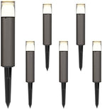 6PK Low Voltage Bollard Lights Die-Cast Aluminum & Real Glass Pathway Lights 1.2W 95LM 2700K Warm White G4 Replaceable Bulb Included, Waterproof Outdoor Landscape Lighting by LLLIGHTINGLIVING