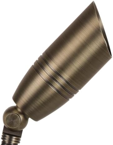 Solid Brass Outdoor Landscape Spotlights, Heavy Duty Low Voltage Landscape Lighting with 5W 2700K Aluminum MR16 Bulbs, Wired 12V Waterproof Large Bronze Uplights for Garden, Yard, Trees, 10 Pack - Image 2