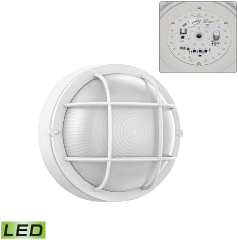 8” Bulkhead LED Light White Round,Nautical Outdoor Lights 8" LED Sauna Light Fxiture Outdoor White Round Nautical Bulkhead Lights 3000K,1500 Lumen,15W - Image 7