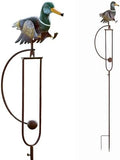 Red Carpet Studios Garden Art Small Walking Duck Balance Rocker Metal Garden Stake Yard Décor, 55” Tall, Mallard Duck with Moving Legs by RedCarpetStudios