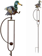 Red Carpet Studios Garden Art Small Walking Duck Balance Rocker Metal Garden Stake Yard Décor, 55” Tall, Mallard Duck with Moving Legs by RedCarpetStudios