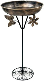 Metal Pedestal Bird Bath for Garden Patio Outdoor Decor by TEYIGARDEN
