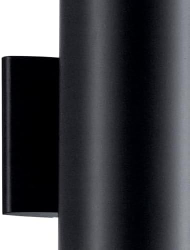 Kichler Cylinders 12" Outdoor Wall Sconce in Black, 2-Light Exterior Wall Light, Cylinder Fixture, (12" H x 5" W) , 9244BK - Image 3