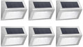 Solar Led Step Lights - Waterproof Stainless Steel Outdoor Deck Lights for Stairs, Pathways, and Fences - Bright, and Easy to Install A (Cold Light) 6 PCS by Unknown