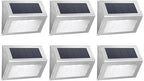 Solar Led Step Lights - Waterproof Stainless Steel Outdoor Deck Lights for Stairs, Pathways, and Fences - Bright, and Easy to Install A (Cold Light) 6 PCS by Unknown