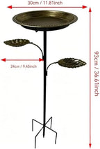 Metal Bird Bath Bow with 2 Set Bird Feeder for Outdoors, Freestanding Stake Design, Iron Craft, Landscape Decor for Backyard(Antique Bronze) - Image 2