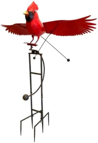 Esschert Staked Metal Giant Flying Cardinal Rocker, 84" H by BestNest