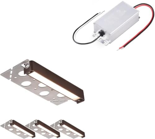 LEONLITE LED Hardscape Light Bundle AC12-15V/DC15-24V to 12V DC Converter, 4-Pack 7 Inch Retaining Wall Lights, LED Landscape Lighting & 1-Pack 60W Low Voltage Power Transformer, LED Power Supply by LEONLITE