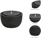12.60” H Outdoor Water Fountain Made with Eco-Friendly Recyclable Materials, Polyethylene Round Bubbler Water Fountain Outdoor, Garden Decor with LED Light for Patio, Porch, Backyard (12.60") - Image 4