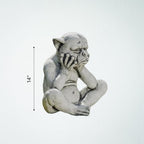 OLOMA Sitting Sad Gargoyle Concrete Garden Statue Gothic Outdoor Sculpture Meditating Beast Figurine Handmade Decor Mythical Creature Lawn Patio Yard Ornament Fantasy Garden Art - Image 6