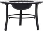 Black White Ceramic Fire Pit 26.8 Inch Wood Burning Outdoor Patio Heater - Image 3