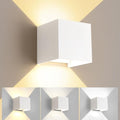 LED 20W Outdoor Wall Lights Exterior/Interior 3 Colors Adjustable Wall Sconce Up and Down Light Porch Lights IP65 Waterproof Exterior Wall Sconce Modern Outdoor Lighting Square Aluminum White by MilleLucciole