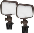 GKOLED 12W LED Flood Lights Outdoor, Aluminum Low Voltage Security Lights, Knuckle Mount Waterproof Wall Light, Landscape Lighting for Yard House Garden Garage, 9-15V, 800 Lumen, 3000K, Brown, 2 Pack by GKOLED