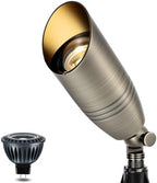 Gardencoin Solid Brass Landscape Lighting, 12V Heavy Duty Low Voltage Landscape Spotlights, LED Spot Lights for Outdoor Uplighting, Classic Bronze Accent Light Fixture with 2700K MR16 Bulb, 1 Pack by Gardencoin