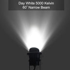GBS9809 Flag Light, 9W LED Outdoor Spotlight 120V, 5000K Daylight, IP65 Waterproof Landscape Light with Metal Ground Stake & Deck Mount, Plug in Spotlight for Flagpole, Tree, Yard (Pack of 2) - Image 3