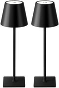 KDG 2 Pack Cordless Black Table Lamps, Rechargeable Portable LED Desk Lamps by KDG