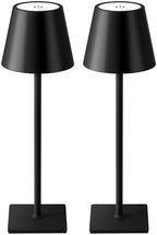 KDG 2 Pack Cordless Black Table Lamps, Rechargeable Portable LED Desk Lamps by KDG