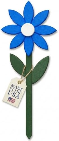 Peaceful Classics Poly Flower Garden Stake, Amish Made, Outdoor Decor, Blue by PeacefulValley