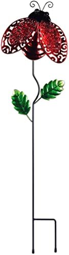 Sunset Vista Designs 94220 Glass Gardens Lacy Garden Stakes Plant Pick, 28-Inch, Ladybug by Unknown
