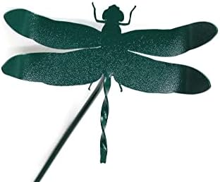 Bugs, Bees and Butterfly Garden Yard Stake Sign 20 to 33 Inches Tall (Dragonfly Stake 20" Tall, Hammered Dark Green) by Handmade