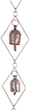 Rustic Gold Metal Wind Chimes for Outside Yard Decor – 33" Diamond Frame Hanging Wind Catcher - Bronze Finish Garden Accent for Porch, Balcony, Meditation, Memorial, or Outdoor Entryway - Image 5