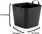 Life Story Flexible Tub Basket 25 Liter/6.6 Gallon Plastic Multifunction Storage Tote Bin with Handles, Black (12 Pack) - Image 5