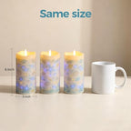 Blue Ocean Coastal Fiber Optic Flameless Pillar Candles with Remote - Image 2