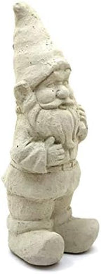 Garden Gnome with Mallet: Solid Durable Stone Statue with Vintage Texture. Sealed for Outdoors. Handcrafted USA. (Classic/White) - Image 4