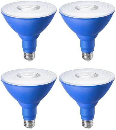 EDISHINE Hallowee PAR38 Blue Flood LED Light Bulbs, Dimmable, 4 Pack by EDISHINE