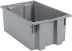 Akro-Mils 35190 Nest and Stack Plastic Storage Container and Distribution Tote, (19-1/2-Inch L x 15-1/2-Inch W x 10-Inch H), Gray, (6-Pack) by Akro-Mils