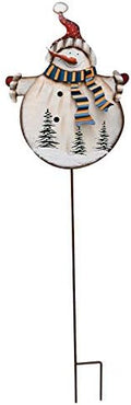 Christmas Snowman Garden Stake Rustic Metal Xmas Yard Sign for Lawn Pathway Patio Outdoor Christmas Decorations by KKILIPES