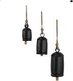 Deco 79 Metal Cow Bells, Meditation Bell, Set of 3, 10", 7", 5"H, Black by Unknown
