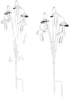 Mushroom Garden Rain Bell Stake, 30 Inch Brown Metal Sculpture - Image 3