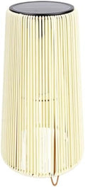 Luocute Solar Lantern Outdoor, IP44 Rainproof Rattan Decorative Light with Vintage Style for Garden Patio Yard, Grandma Hanging Solar Lights Outdoor Handwoven Rattan Garden Decor (Trapezoid White) by Unknown