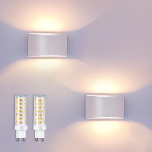 KICAAO Modern G9 Wall Sconces 2Pack, Warm White 3000K,with G9 Bulbs by KICAAO