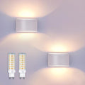 KICAAO Modern G9 Wall Sconces 2Pack, Warm White 3000K,with G9 Bulbs by KICAAO