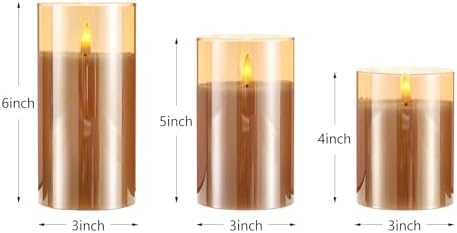 Gold Flameless Candles With Remote LED Battery Operated Pillar Candles Set - Image 2