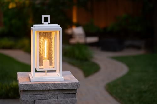 Hinkley Republic Medium 12V Outdoor Pier Mount Lantern, Textured White - Image 3
