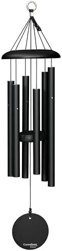 Corinthian Bells 27 Inch Black Wind Chimes for Outside, Modern Outdoor Metal Wind Chime for Patio Decor, Made in USA by CorinthianBells