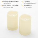 6" x 4" Large Waterproof Outdoor Solar Flameless LED Candles - 2 Pack - Image 4