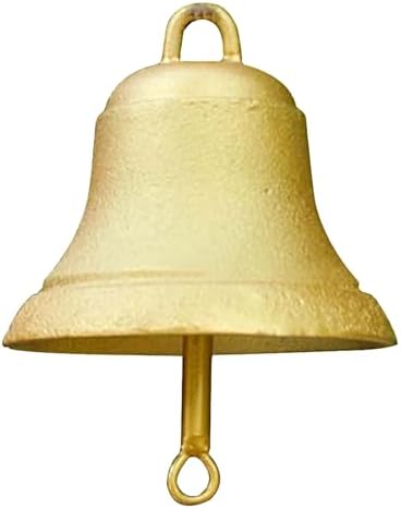 GTPBAO Antique Golden Cast Iron Door Bell, Large Service Bells for Homes Kitchen Grocery Patio, Weatherproof Dinner Bell(Bell 19.5cm/7.7in) - Image 4