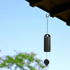 Cast Iron Wind Chime, Deep Tone Bell with Leaf Pendant Waterproof Memorial Single Tube Windbell for Garden Yard Outdoor - Image 6