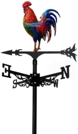 Metal Rooster Weather Vane, Retro Style, Suitable for Rooftop Villas and Peacock Weather vanes; Ideal for Sheds, courtyards, and gazebos. (Rooster D) by Unknown